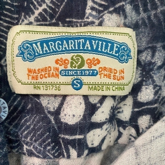 MARGARITAVILLE casual button down men’s shirt size Small - Picture 3 of 8